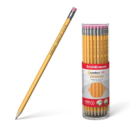 ErichKrause Graphite Hexagonal Pencil with Eraser HB 45602